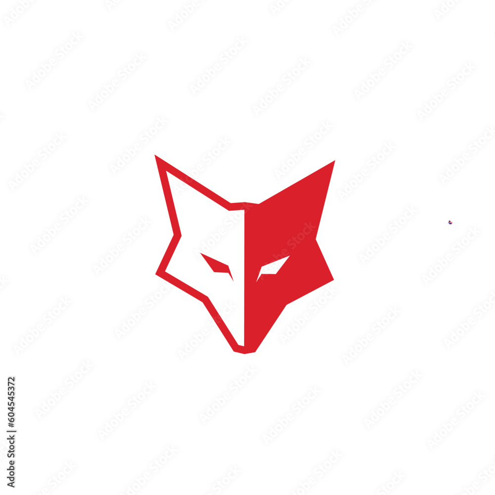simple red fox head vector simple red fox head vector