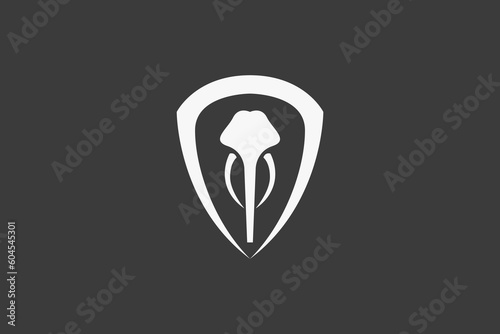 Illustration vector graphic of elephant head emblem. Good for logo