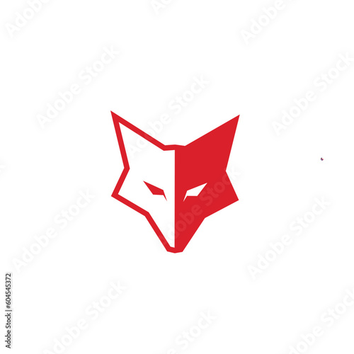 simple red fox head vector