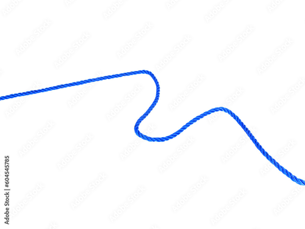 blue rope with knot isolated on white background.Useful to hold objects firmly, safely and strong. blue rope with knot isolated on white background.Useful to hold objects firmly, safely and strong.