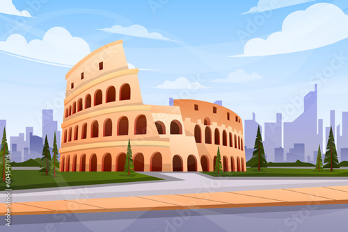 Beautiful Colosseum in Italy famous place tourist attraction
