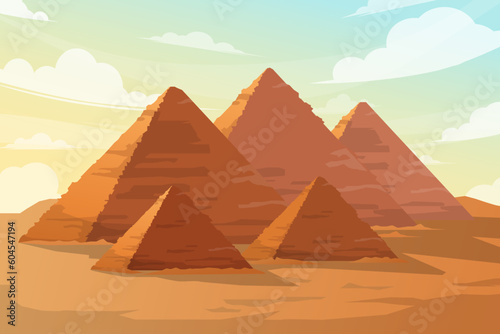 Beautiful scene The Great Pyramid of Giza landmark in Egypt