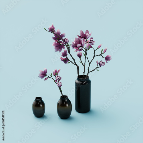 Purple Magnolia in vase  © Kuan