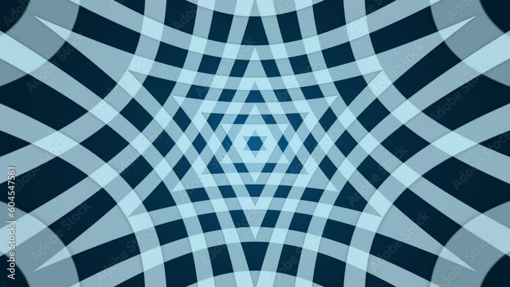 Abstract looped animation of a star of david. Blue diverging lines on a dark background. Abstract looped animation of a star of david. Blue diverging lines on a dark background.
