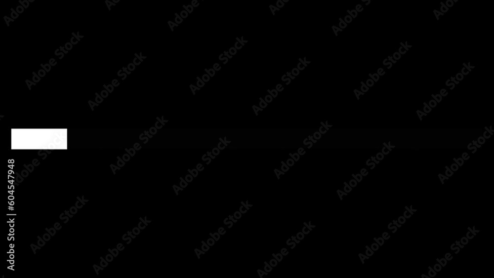 Futuristic uploading progress bar isolated on black background. Progress loading bar 4k. 60 fps 3D animation