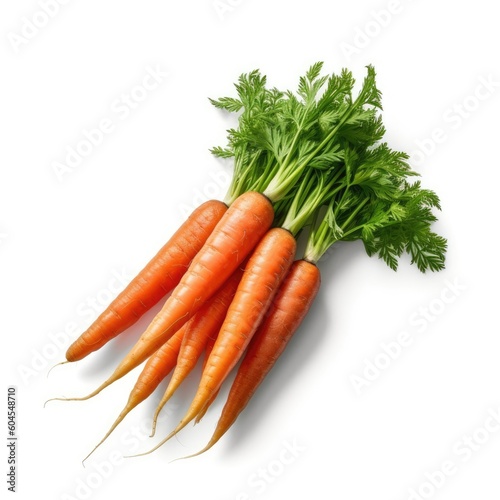 Carrots isolated on white background (generative AI)