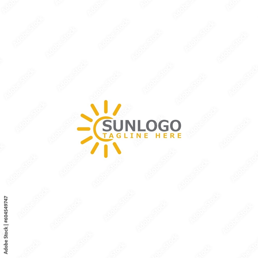 Sun logo design template Icon isolated on white background