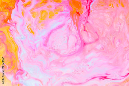 Fluid Art. Abstract colorful background. Colorful spots on water surface