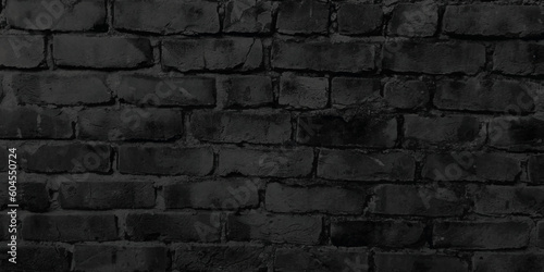 Black brick wall background. Brick wall background. Black or dark gray pattern grainy concrete wall stone texture background.