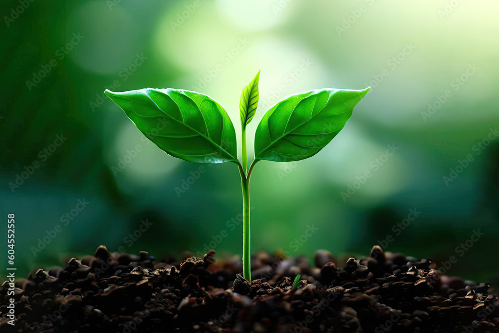 Growth Trees concept Coffee bean seedlings nature background Beautiful green Growth Trees concept Coffee bean seedlings nature background Beautiful green