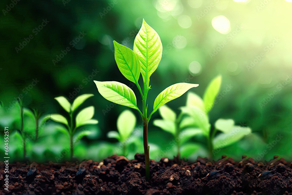 Growth Trees concept Coffee bean seedlings nature background Beautiful green Growth Trees concept Coffee bean seedlings nature background Beautiful green