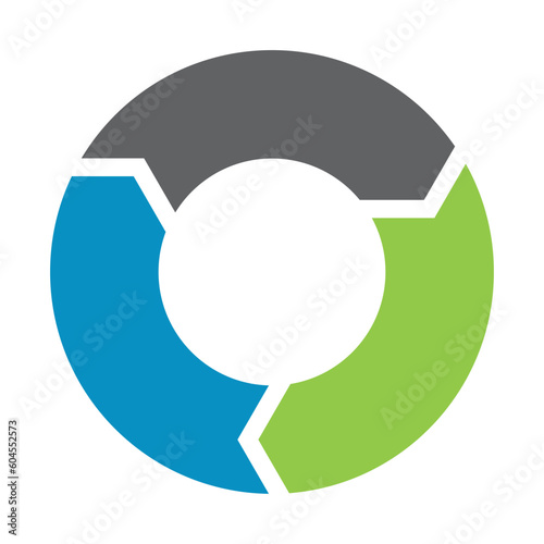 Chart infographic business template icon, pie circle diagram, visualization vector illustration