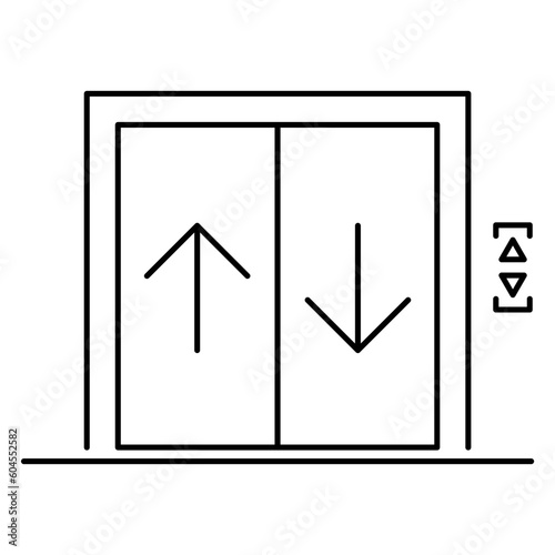 Lift elevator icon, graphic design entrance sign, building doorway symbol vector illustration