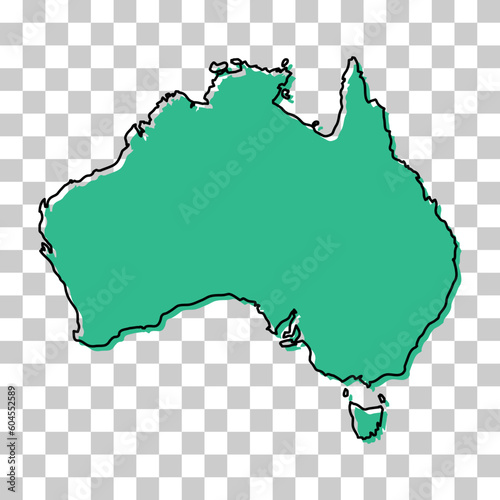Australia map icon, geography blank concept, isolated graphic background vector illustration