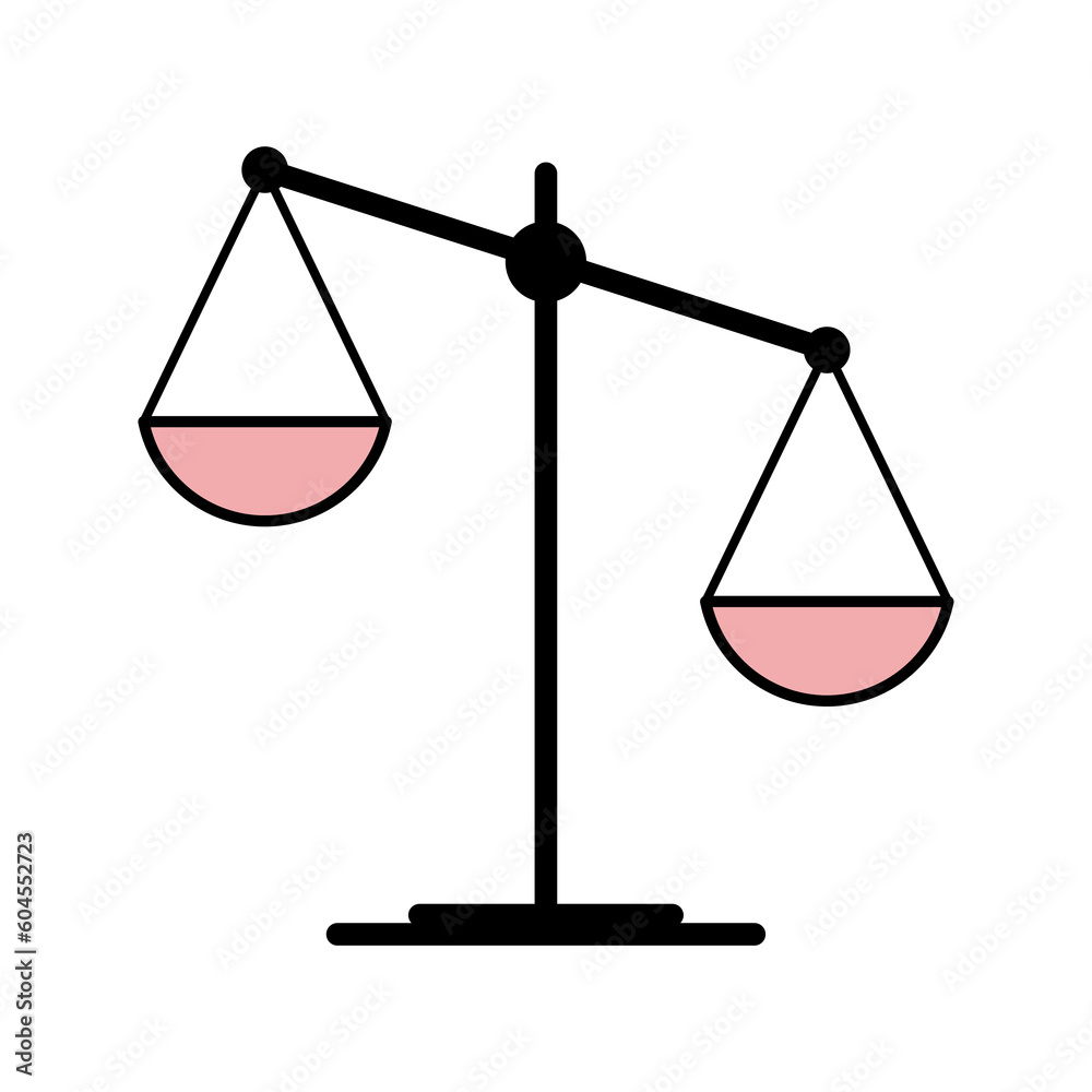 Scale equal icon, lawyer crime web sign, protection balance isolated vector illustration Scale equal icon, lawyer crime web sign, protection balance isolated vector illustration