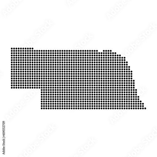 Nebraska map shape, united states of america. Flat concept icon symbol vector illustration