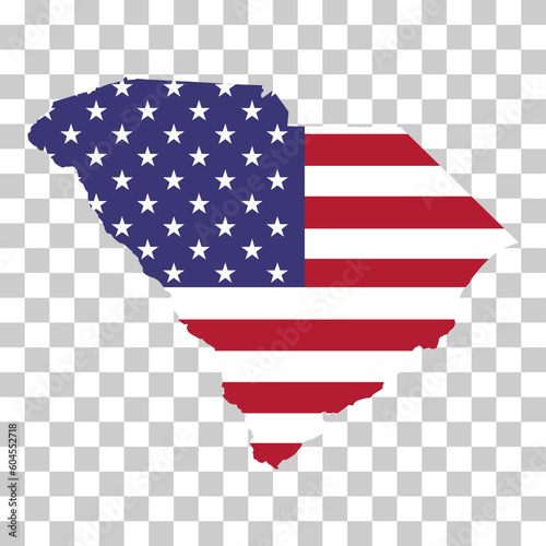 South carolina map shape, united states of america. Flat concept icon symbol vector illustration