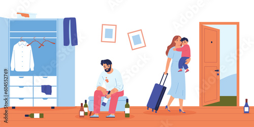 Family Conflict Background Illustration