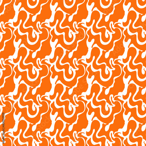 Seamless pattern with orange stains on white background