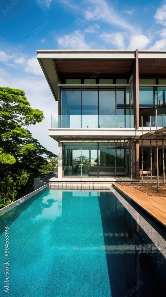 Transparency and Tranquility: The Modern Glass House and its Pool