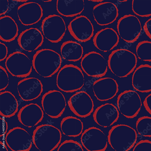 Red Geometric Circles Seamless Pattern Design