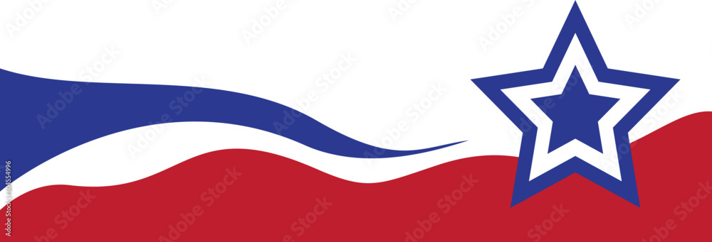 Lower Wave Flag With Star Element Decoration Lower Wave Flag With Star Element Decoration