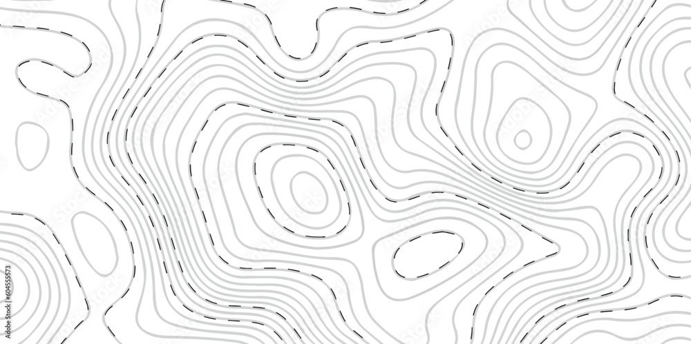 Pattern with lines and dots The stylized height of the topographic map contour in lines and contours isolated on transparent. Black and white topography contour lines map isolated on white background.