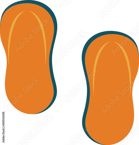Summer beach slippers, flip flops. 