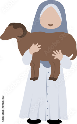 Muslim Kid with Animal Qurban