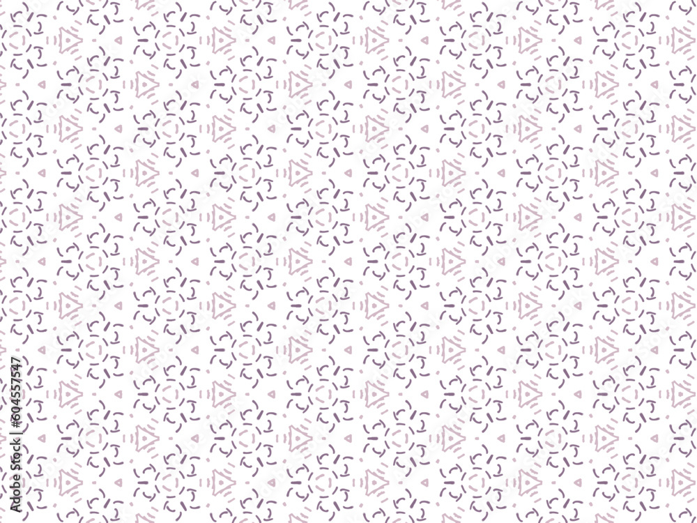 Vector Illustration of Purple Abstract Mandala or Ikat Texture Seamless Pattern for Wallpaper Background.

