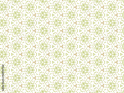 Vector Illustration of Green Abstract Mandala or Ikat Texture Seamless Pattern for Wallpaper Background. 