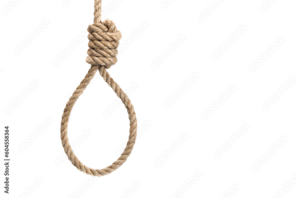 Lynch rope noose for hanging isolated on white