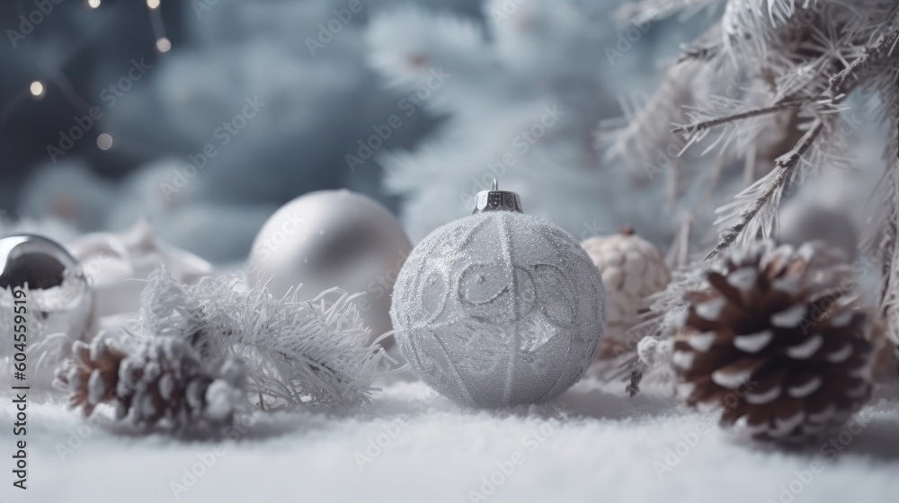Christmas decoration bauble ball. Christmas and New Year background. Festive seasonal Christmas bright background. Holiday poster and banner, greeting card. generative ai Christmas decoration bauble ball. Christmas and New Year background. Festive seasonal Christmas bright background. Holiday poster and banner, greeting card. generative ai