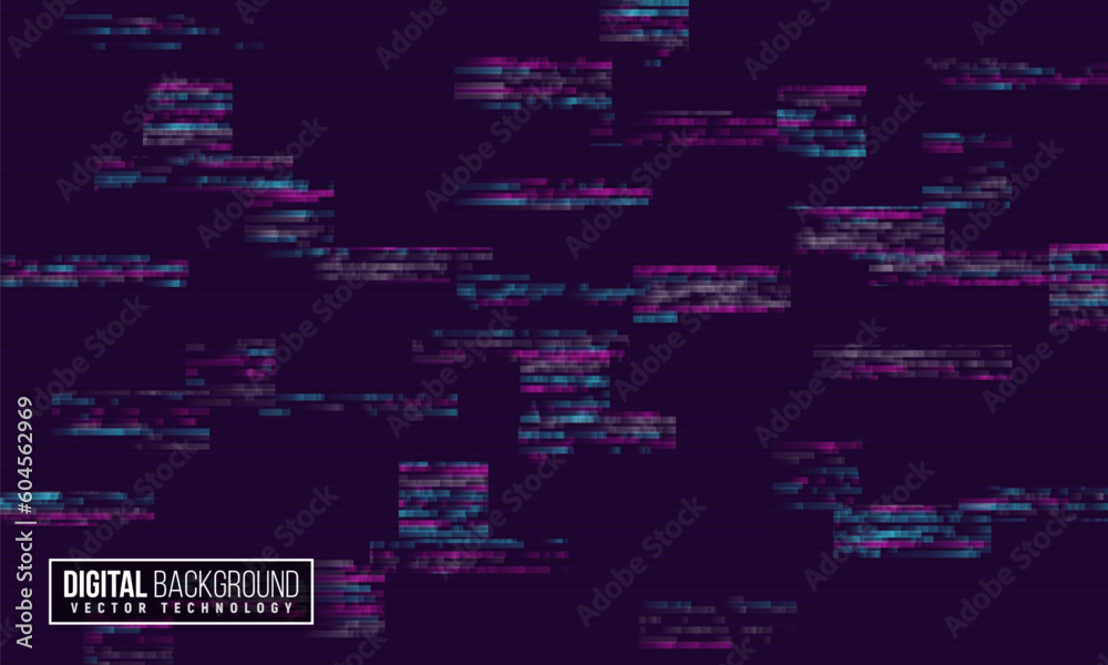 Cyber background constructed with different particles. Abstract visualization of programming. Vector illustration.