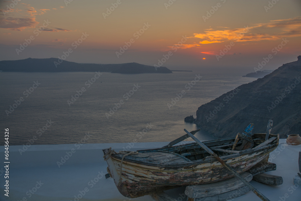 views of the village of Oia in Santorini, at sunset views of the village of Oia in Santorini, at sunset