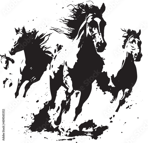 Fotografiet silhouette of a horse vector