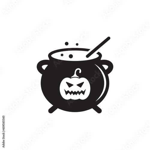 Caldron round vector icon. Cauldron vector flat sign design. Cauldron symbol pictogram. UX UI icon