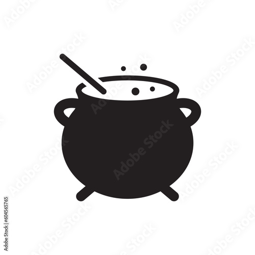 Caldron round vector icon. Cauldron vector flat sign design. Cauldron symbol pictogram. UX UI icon