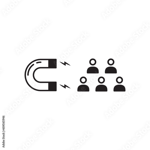 Customer attracting vector icon. Customer attracting flat sign design. Magnet symbol pictogram. UX UI icon