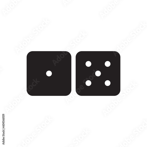 Dice vector icon. Dice cube flat sign design. Casino dices symbol pictogram. Domino icon. UX UI icon