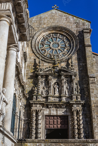 Facade of Church of Saint Francis in Porto, Portugal