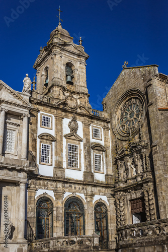 Facade of Church of Saint Francis in Porto, city in Portugal