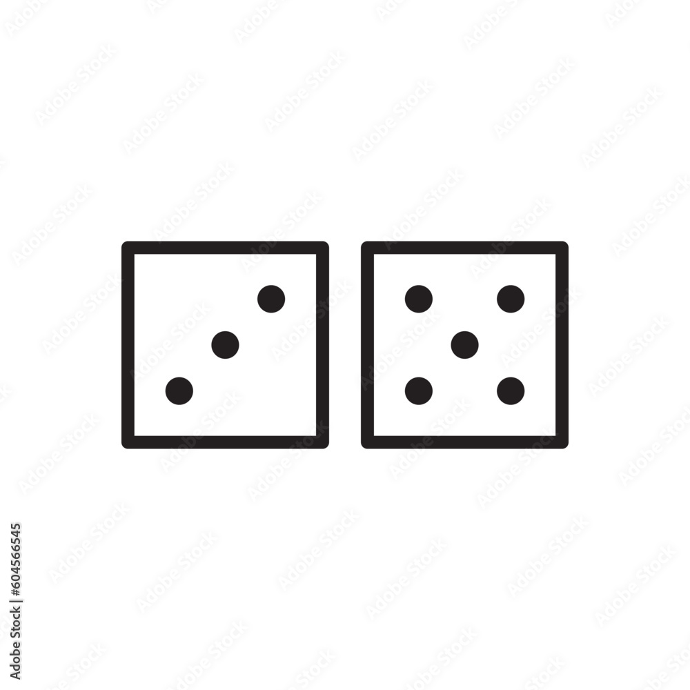 Dice vector icon. Dice cube flat sign design. Casino dices symbol pictogram. Domino icon. UX UI icon Dice vector icon. Dice cube flat sign design. Casino dices symbol pictogram. Domino icon. UX UI icon
