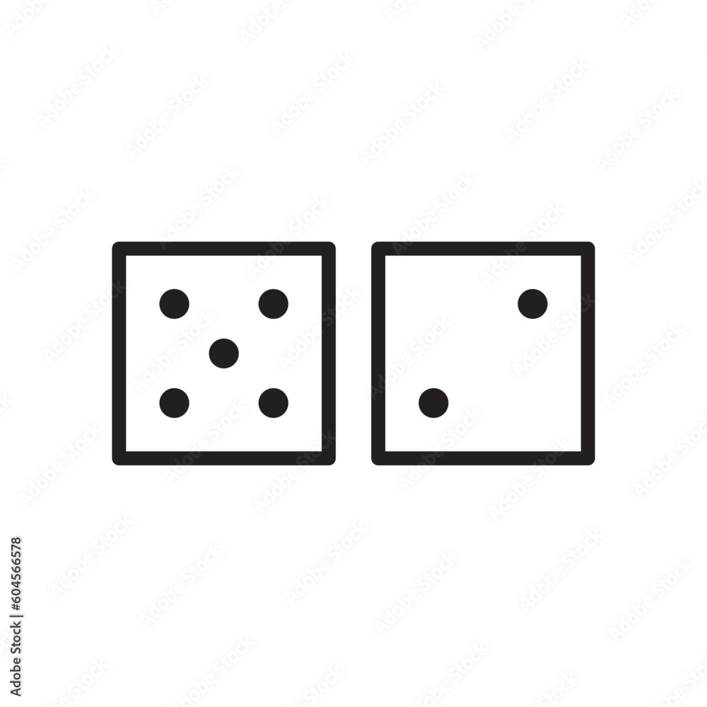 Dice vector icon. Dice cube flat sign design. Casino dices symbol pictogram. Domino icon. UX UI icon Dice vector icon. Dice cube flat sign design. Casino dices symbol pictogram. Domino icon. UX UI icon