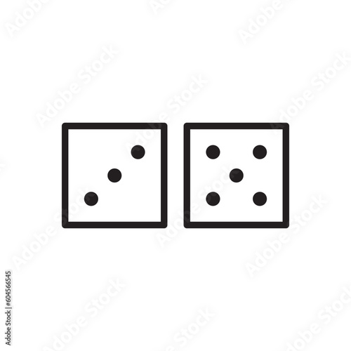 Dice vector icon. Dice cube flat sign design. Casino dices symbol pictogram. Domino icon. UX UI icon