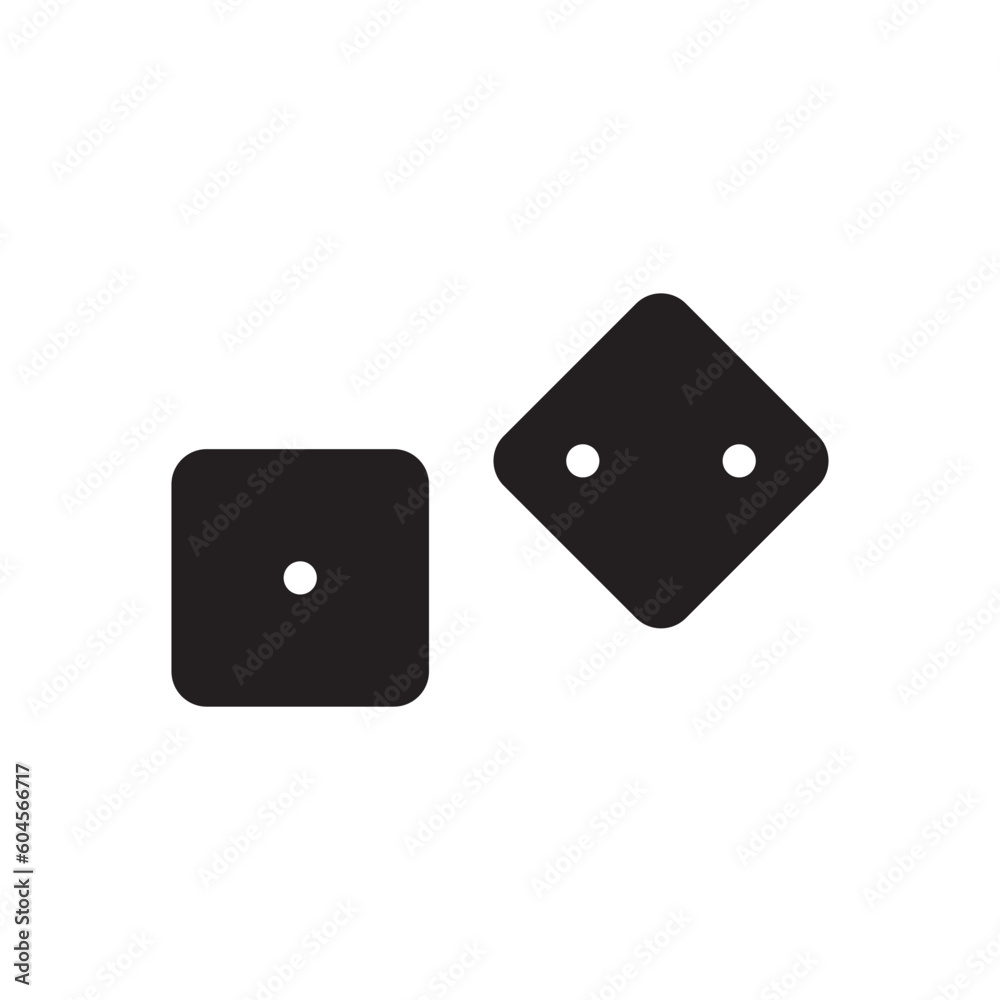 Dice vector icon. Dice cube flat sign design. Casino dices symbol pictogram. Domino icon. UX UI icon