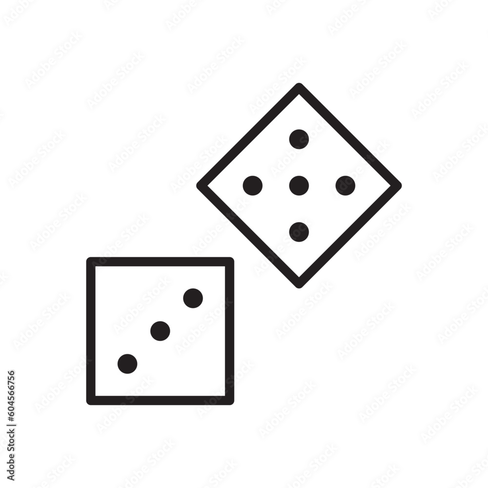 Dice vector icon. Dice cube flat sign design. Casino dices symbol pictogram. Domino icon. UX UI icon Dice vector icon. Dice cube flat sign design. Casino dices symbol pictogram. Domino icon. UX UI icon