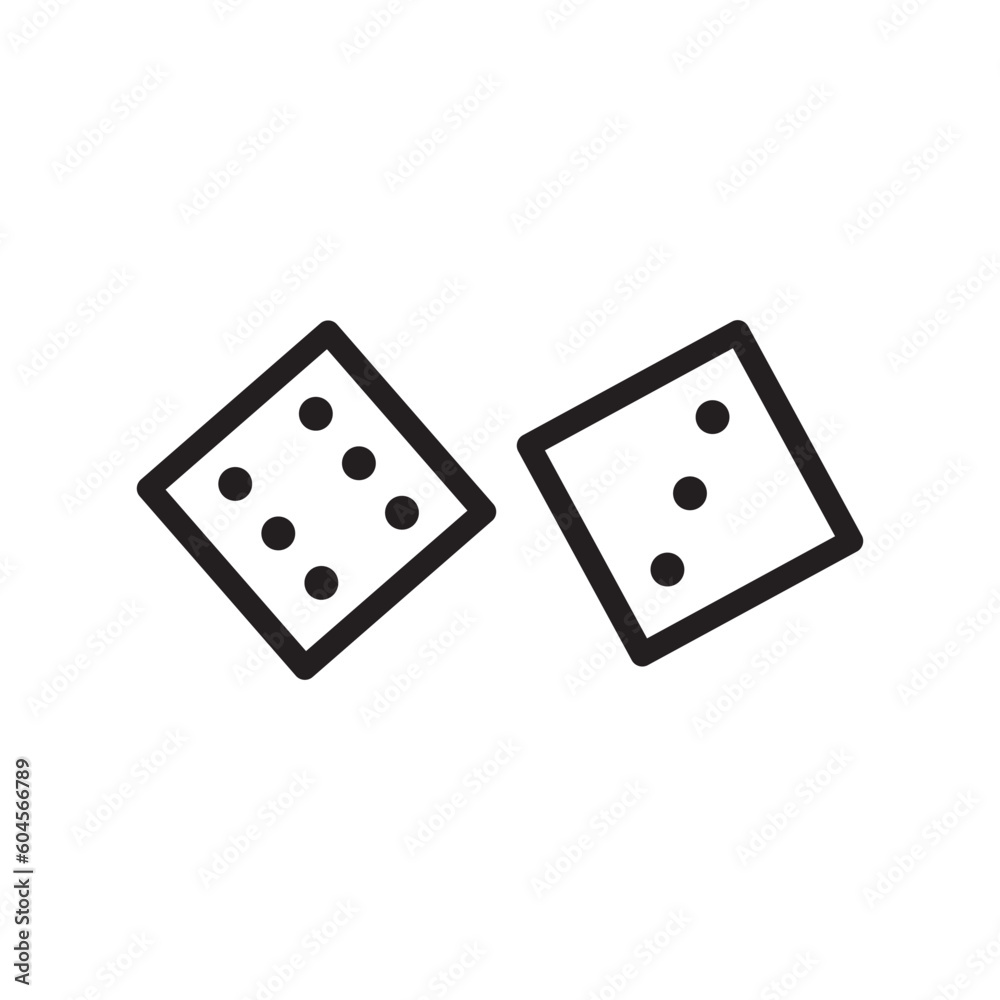 Dice vector icon. Dice cube flat sign design. Casino dices symbol pictogram. Domino icon. UX UI icon Dice vector icon. Dice cube flat sign design. Casino dices symbol pictogram. Domino icon. UX UI icon