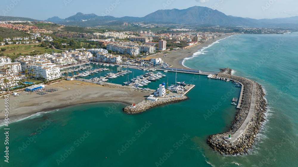 vista del puerto de la Duquesa en el termino municipal de Manilva, Andalucía