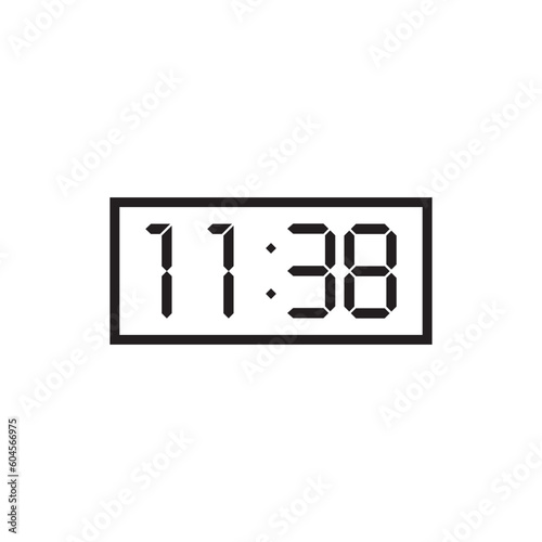 Digital alarm clock vector icon. Electronic watch flat sign design. Digital clock time symbol pictogram. UX UI icon